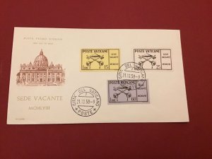 Vatican 1958 First Day Issue Postal Cover R42337