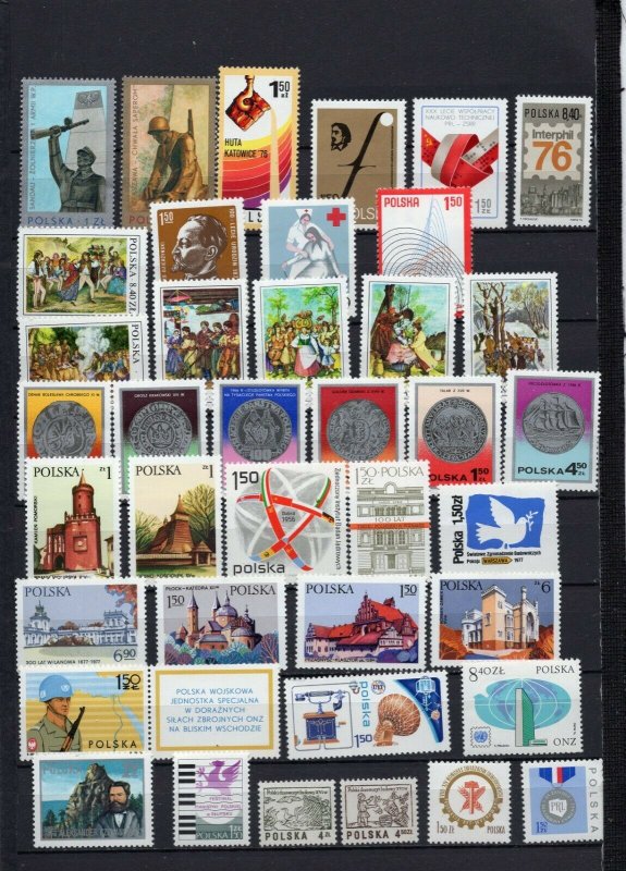 POLAND 1976-1977 YEARS SET OF 39 STAMPS MNH 