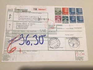 Denmark packet parcel post stamps receipt card   A9521