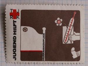 Red Cross Youth Home Help Jugend Hilft Nurse Health TJRK charity Poster stamp DL