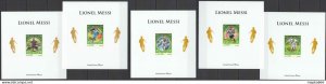 Lx029 Imperf 2016 Sierra Leone Football Lionel Messi !!! Uv Cardboard 5Bl Mnh