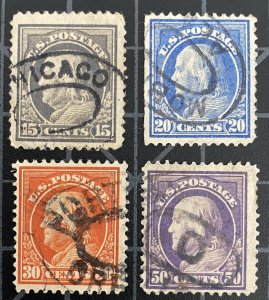 U.S. SC# 418 - 421 - Used - SCV = $66.50