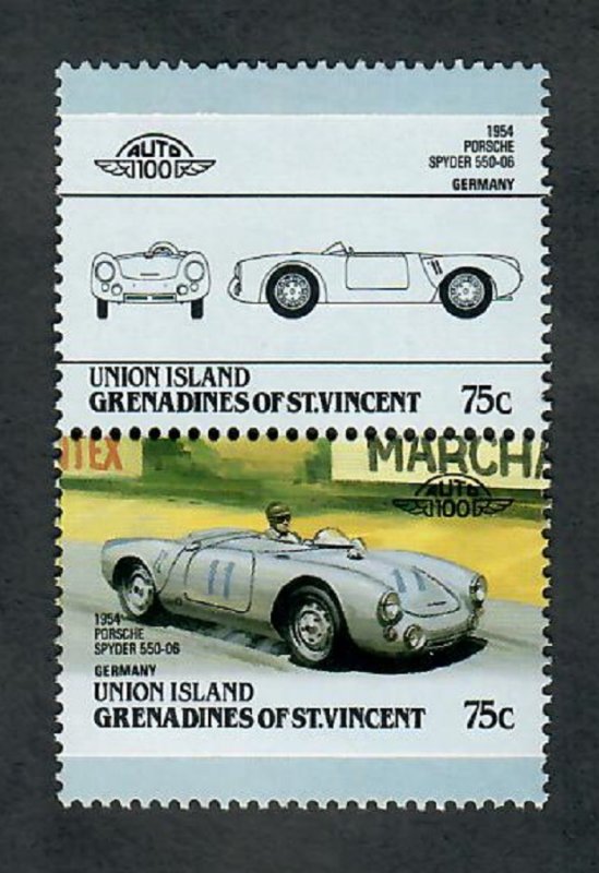 St. Vincent Grenadines - Union Island #153 Cars MNH attached pair