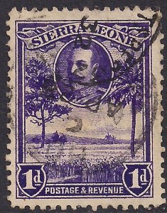 Sierra Leone 1932 KGV 1d Violet Rice Harvesting used SG 156 ( 514 ) 