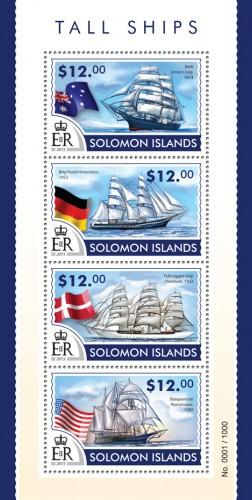 SOLOMON ISLANDS 2015 SHEET TALL SHIPS BOATS slm15310a