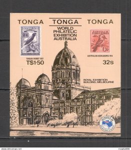 1984 Tonga Birds Architecture Australia Self-Adhesive !!! Gold Bl ** Nw0481
