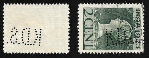 Netherlands Perfin K.D.S. on Scott # 124. All Additional Items Ship Free.