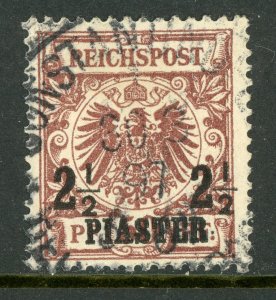 Germany 1889 Offices in Turkey 2½ Piaster /50pf Chocolate Scott # 12 VFU E844