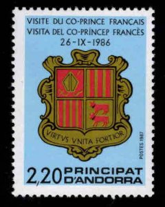 Andorre (French) Andorra Scott 351 MNH**  coat of arms stamp