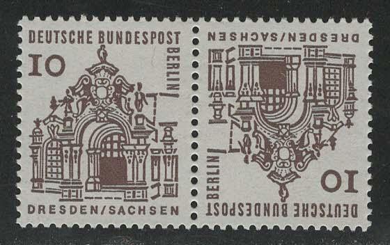 Germany Berlin Scott # 9N215b, mint nh, tete beche, Mi # K4a