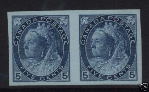 Canada #79a XF/NH Imperf Pair