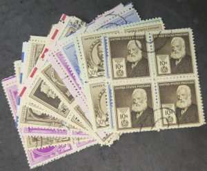 EDW1949SELL : USA 1940 Scott #859-93 A Choice XF, Used Cplt set in Blocks of 4.