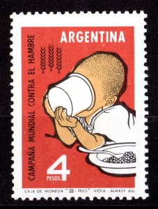 Argentina 1963 Sc#746 FREEDOM FROM HUNGER (FAO) CHILD DAINING CUP Single MNH