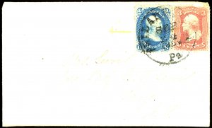 U.S. #63/65 USED ON COVER