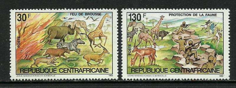 Central Africa #631-2 MNH Set - Wildlife Protection