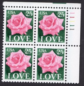 Scott #2378 Love Birds Plate Block of 4 Stamps - MNH P#11111