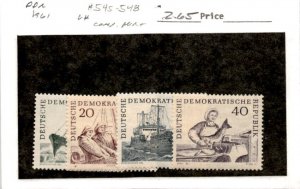 Germany - DDR, Postage Stamp, #545-548 Mint LH, 1961 Fishing (AE)