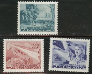 Yugoslavia Scott 283-285 MH* 1950 HIghwat stamp set