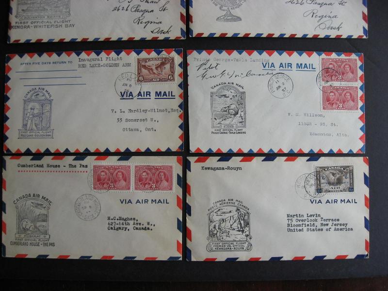 Canada 6 old FFC (First Flight Covers) from collection