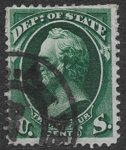 US Stamps Scott #O65 Used Official 24c Dark Green Dept. of State SCV $230