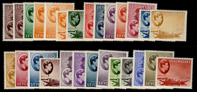 SEYCHELLES GVI SG135-149, complete set, M MINT. Cat £550.