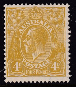 Sc# 73 1929 Australia 4 pence KGV MLMH perf 13½ x 12½ Wmk 203 CV $27.50