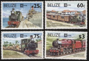 BELIZE Sc 1067-70 VF/MNH - 1996 - Trains for CAPEX '96 - Complete Set