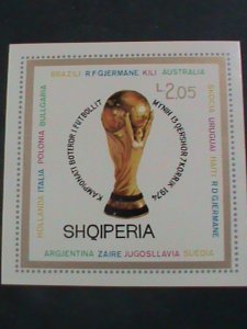 ​ALBANIA-1974 SC#1578 WORLD CUP SOCCER CHAMPIONSHIP, MUNICH IMPERF MNH S/S VF