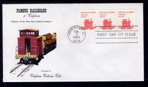 US 1905 Caboose PNC Plate 1 California Collectors Club U/A FDC