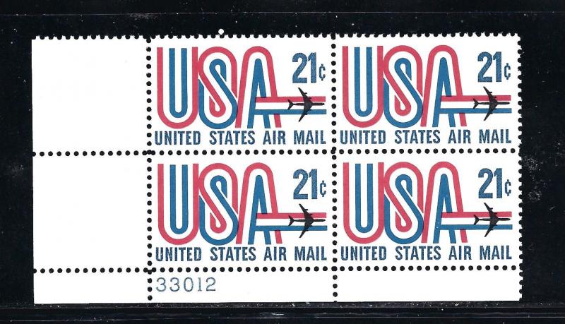 C75, AIRMAIL PLATE # BLOCK/4, nice,  MINT NH