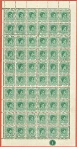 [sto050] BAHAMAS 1938 SG149 mnh 1/2d green compl.sheet w/VARIETIES cv:£725+++