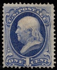 1870 US Scott #- 145 1 Cent Benjamin Franklin Unused Hinged 10% OG