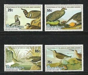 Album Tesori Penrhyn Isola Scott# 311-314 Audubon Bicentenario (Uccelli) MNH