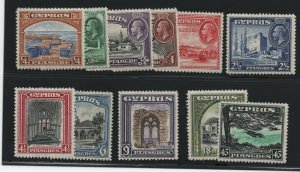 Cyprus #125 - #135 Mint Fine - Very Fine Lightly Hinged Set