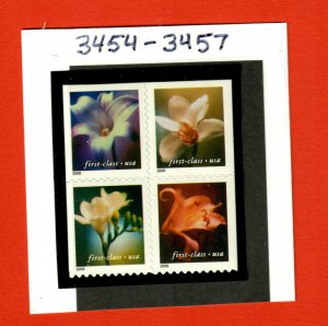 3454-57 FLOWERS MOUNTED  MNH