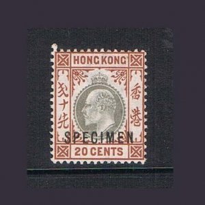 Hong Kong 1903 QV SPECIMEN Sc 69S MH