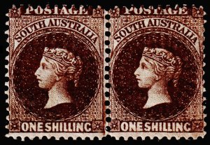 South Australia Scott 73a Horizontal Pair (1876) Mint NH F-VF, CV $180.00 M