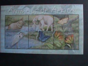 GAMBIA- COLORFUL BEAUTIFUL LOVELY BUTTERFLY-ENDANGER ANIMALS MNH SHEET  VF