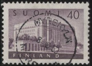 Finland 337 (used, Myrskylä postmark) 40m House of Parliament, dull pur (1956)