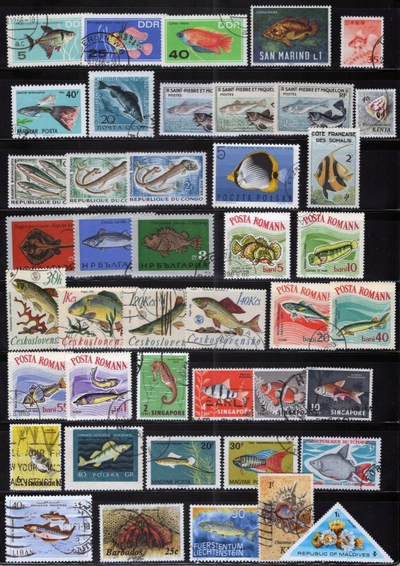 Fish Collection Worldwide Mint/Used Marine Life Coral ZAYIX 111922SM50
