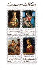 SAO TOME E PRINCIPE 2013 SHEET LEONARDO DA VINCI ART PAINTINGS st13408a