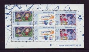 New Zealand Sc B126a 1986 Children stamp sheet mint NH