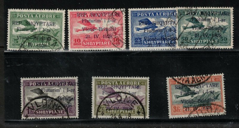 Albania #C15 - #C21 Very Fine Used Scarce Set