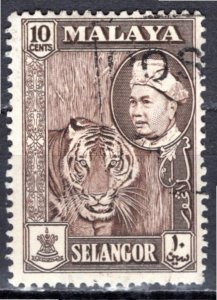 Malaya Selangor; 1957: Sc. # 107; Used Single Stamp