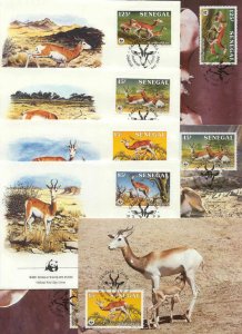 Senegal 8 FDC/cards WWF 1986