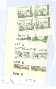 Greenland #111/112/116/134/135 Mint (NH) Plate Block