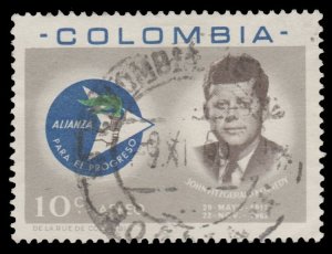 AIRMAIL STAMP FROM COLOMBIA 1963. SCOTT # C455. USED. # 7