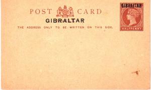 Gibraltar Higgins & Gage 1 Unused with small stain and obverse and glue stain...