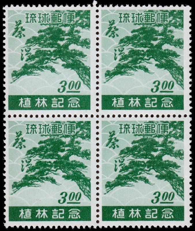 Ryukyu Islands Scott 15 Blk. of 4 (1951) Mint NH VF C