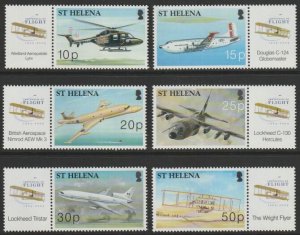 ST. HELENA - 2003 - Powered Flight Centenary - Perf 6v Set - Mint Never Hinged